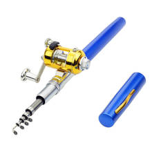 Vara de pesca telescópica com caneta, tamanho caneta, com roda, equipamento de pesca ao ar livre 2024 - compre barato