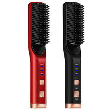 Hair Straightener Brush 3 in 1 Multifunctional Heating Comb Cordless Electric Beard Hair Styler Curling Mini Hair Curler 2024 - buy cheap