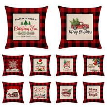 Merry Christmas Cushion Cover Nordic Plaid Pillowcase Christmas Decorations Home Navidad Decor Happy New Year Xmas Decor L902 2024 - buy cheap