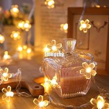 Cordão de luz led com flor de cerejeira, guirlanda a a pilha alimentada luz de fadas flor de cristal lâmpada para casamento decoração de festas 2024 - compre barato