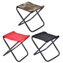 Taburete plegable de acero, silla portátil ligera para acampar al aire libre, Picnic, pesca, barbacoa, viaje, asiento turístico con bolsa de almacenamiento 2024 - compra barato