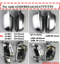 Replacement with clips Tremella side mirror covers rearview Silver mirror caps for Audi A3 Q3 RS3 A4 A5 A7 TT TTS B8 2024 - buy cheap
