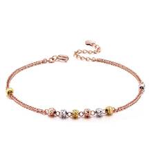 Pulsera de plata de ley 925 para mujer, brazalete de cuentas de oro rosa, regalo de joyería, nuevo estilo 2024 - compra barato