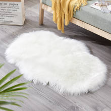 Shaggy Anti-slip  Living Room Rugs  Fur Carpet  Alfombra White Red Bedroom Bedside Floor Mat Sofa Mattress 60x90cm 2024 - buy cheap