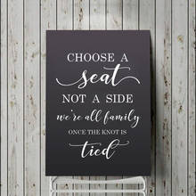 Choose A Seat Not A Side Vinyl Board Decal Wedding Sign Decals Blackboard Sign Sticker Rustic Wedding Decor Vinyl Art AJ574 2024 - buy cheap