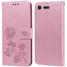 Luxo couro flip book caso para sony xperia xz1 compacto xz1 g8341 g8342 rosa flor carteira suporte caso capa de telefone saco coque 2024 - compre barato