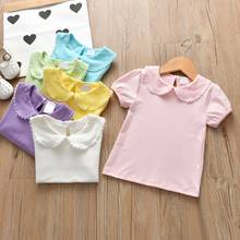 Summer Children Solid T shirt Kid Casual Short Sleeve Girls Tee Shirt Kids Shirt Girls Clothing 2022 2024 - buy cheap
