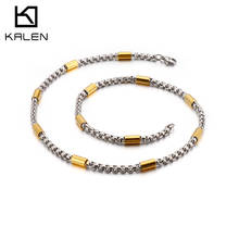 Kalen colar fino de hip hop, colar fashion de aço inoxidável 2.5mm 5mm, jóias de enfeite masculino 2024 - compre barato