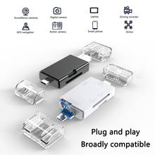 Ordenador multifuncional para teléfono móvil, lector de tarjetas SD TF en blanco y negro, portátil, USB 2,0, tipo C, adaptador de tarjeta Flash de doble ranura 2024 - compra barato