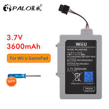 Bateria recarregável para nintendo wii u gamepad, 3.7v, 3600mah, leitor de lítio, bateria para console de jogos 2024 - compre barato