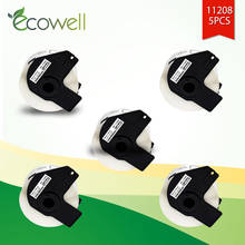 Ecowell 5rolls 2000 pces etiqueta DK-11208 dk11208 rolo da etiqueta compatível para o fabricante da etiqueta do irmão ql QL-550 dk 11208 papel branco 2024 - compre barato