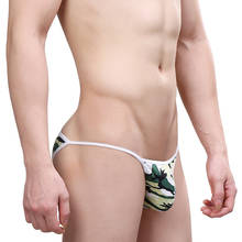 Mens Print Briefs Bikini Swim Bottoms Low Rise Male Sexy Micro Cock Pouch Underpant Thongs Beachwear Sunbath 2024 - buy cheap