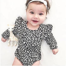 0-24M Newborn Baby Girl Long Sleeve Leopard print Casual Romper Jumpsuit One-Piece Outfits Baby Cotton Clothes Suit 2020 2024 - buy cheap