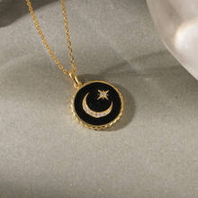 Женское ожерелье с подвеской в виде звезды и Луны из серебра 925 пробы 2024 - купить недорого
