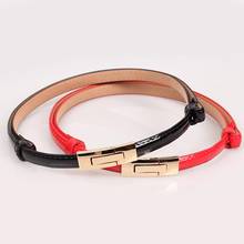 Hot Fashion Faux Leather Women Slim Belt Metal Buckle Solid Color Strap Waistband Women Belt 2024 - buy cheap