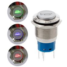 19mm LED Momentary Horn Button Metal Push Button Lighted Switch 12V 2024 - buy cheap