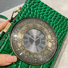 Crocodile Pattern Luxurious Vintage Clock Bag Women Crossbody Messenger Flaps Girl Shoulder Purse for Female Chain Handbag 2024 - buy cheap