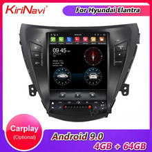Автомагнитола KiriNavi, 10,4 дюйма, вертикальный экран, Android 9,0, для Hyundai Elantra, GPS-навигация, 4G 2024 - купить недорого