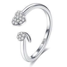 ZEMIOR-Anillo de plata de primera ley con forma de corazón para mujer, sortija, plata esterlina 925, Circonia cúbica, Zirconia, circonita, zirconita, diseño creativo 2024 - compra barato