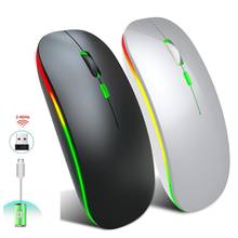 ZERODATE-ratón inalámbrico HXSJ Slim, dispositivo silencioso, recargable, retroiluminado, 2,4 Ghz, para el hogar y la Oficina 2024 - compra barato