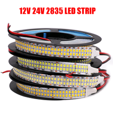 DC12V 24V LED Strip SMD 2835 Flexible Led Tape Light 5M 300LED 600LED 1200LED Super bright Waterproof Led Stripe Self-adhesive 2024 - buy cheap