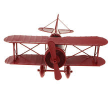 Mini Iron Decorative Airplane Vintage Biplane Model Collectible Home Decor 2024 - buy cheap