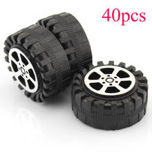 40PCS Diameter 42mm Car Wheels Aperture 2mm Plastic Wheel Miniature Tires Black Tyres for RC  model DIY Handmade Accessories 2024 - buy cheap