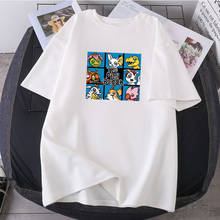 Ropa informal de Anime para mujer, Camisetas de dibujos animados japoneses Digimon para mujer, Tops de manga corta con cuello redondo, Camisetas de algodón Harajuku 2024 - compra barato