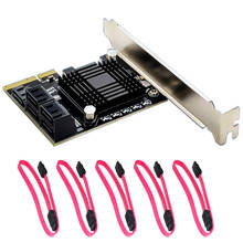 JMB585 Chip 5 Port SATA 3.0 to PCIe Expansion Card 4X Gen 3 PCI Express SATA Adapter SATA 3 Converter with Heat Sink for HDD SSD 2024 - buy cheap