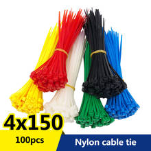 Tiras de cabo de nylon, 4x150 4*150, 3.6mm de largura, auto-travamento, verde, vermelho, azul, amarelo, laços 2024 - compre barato