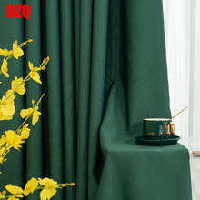 Hot Selling Full Shade Northern European Modern Dark Green Balcony Light Shade Curtains for Living Room Bedroom Blackout 2024 - buy cheap