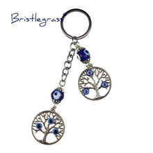 BRISTLEGRASS Turkish Blue Evil Eye Wishing Tree Key Chain Ring Holder Lover Keychain Amulet Pendant Lucky Charm Blessing Protect 2024 - buy cheap