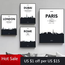 London Paris Rom Dubai City Landscape Wall Art Canvas Painting Nordic Prints Wall Decor Pictures For Posters Aesthetic Room Deco 2024 - buy cheap