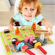 HIINST Kids Wooden Toy Set Pretend Play Barbecue Cooking Playset Toddler Wood Food Toys 2024 - buy cheap