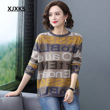 XJXKS 2020 spring new comfortable round neck long sleeve women sweater loose plus size wool knitted sweater women pullover 2024 - buy cheap