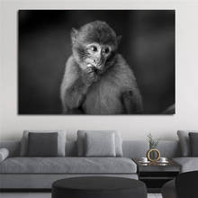 Black And White Cute Monkeys Canvas Paintings On The Wall Posters And Prints Art Animals Wall Art Pictures Kids Room Decor 2024 - buy cheap