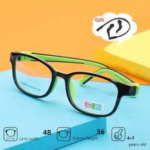 Óculos de proteção escolar infantil, armação quadrada de silicone macio e flexível, óculos transparente para crianças 2024 - compre barato