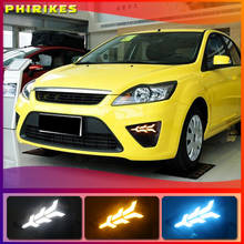 For Ford Focus 3 MK3 2009-2012 Daytime Running Light DRL LED Fog Lamp Cover With Yellow Turning Signal Functions 2024 - buy cheap