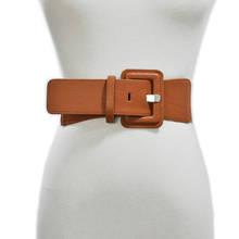Luxury 2019 New Ladies Elastic Wide Belt Fashion Wild Solid Color Imitation Leather Pin Buckle Wide Belt Bg-1365 2024 - buy cheap