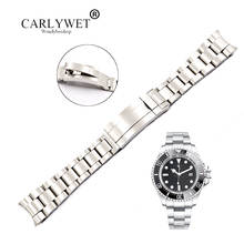 Carlywet-pulseira de relógio com fecho curvo de aço inoxidável, cor sólida 20 21mm, fecho para ostras profundas 2024 - compre barato