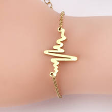 Luxukisskids-pulseira unissex de aço inoxidável, dourada à vácuo, para homens e mulheres 2024 - compre barato