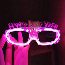 Happy New Year LED Flashing Glasses Glowing Eye Glasses Light Up Kids Toys Glow Party Supplies Christmas Decoration 2024 - buy cheap
