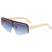 Marca de design de moda sem aro óculos de sol feminino masculino quadrado de metal luxo óculos de sol uv400 sunglass shades gafas de sol 2024 - compre barato