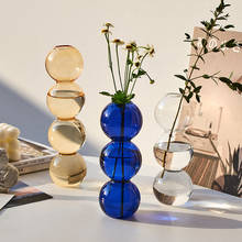Vaso de vidro para decoração de casa, vaso de vidro estilo nórdico, colorido, para sala de estar, flores, decoração para mesa, acessórios para presente, decoração moderna 2024 - compre barato