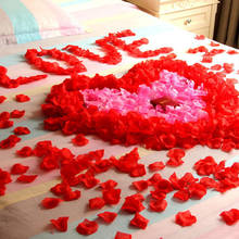 Pétalos de rosa artificiales para decoración de boda, coloridos, románticos, de seda, 500 Uds. 2024 - compra barato