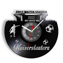 City Landmark of KAISERSLAUTERN Vinyl Record Wall Clock For Sports Room Germany Football Stadiun Artwork Decor Retro Wall Watch 2024 - buy cheap