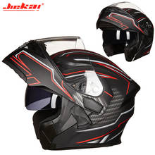 Capacete de rosto inteiro jiekai, unissex, para motocicleta, transparente, lente dupla, feito de abs 2024 - compre barato