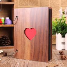 6 Inch Photo Album Baby Growth Wooden Cover Family Memory Commemorative Craft Anniversary Record DIY Gifts Love Heart Decor 2024 - buy cheap