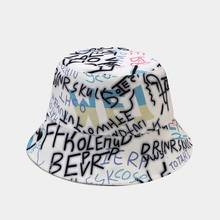 Personality Tie-dye Graffiti Bucket Hat Women Summer Casual Letter Streetware Sun Hat Big Brim Foldable Beach Fisherman Hats 2024 - buy cheap