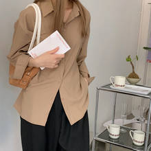 Colorfaith-Blusa de estilo coreano para mujer, camisa con botonadura única, Vintage, de gran tamaño, para oficina, nuevo, 2021, BL973 2024 - compra barato